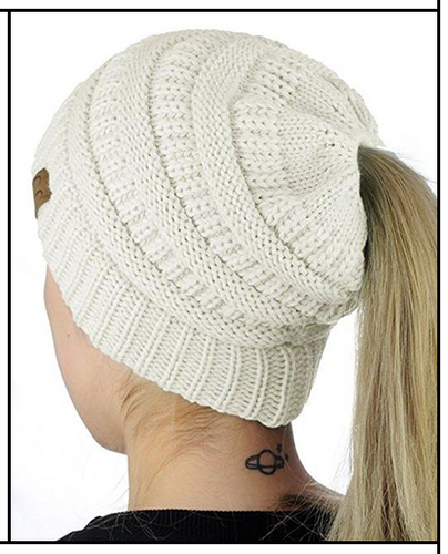 Pony Tail Designed Winter Beanie