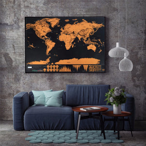 Scratch Off Traveled countries World Map Decoration Poster