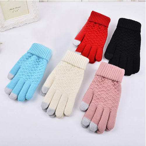 Magic Touch Screen Sensory Gloves For Women Gloves Girl Female Stretch Knit Gloves Mittens Winter Warm Accessories Wool Guantes