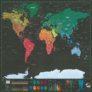 Scratch Off Traveled countries World Map Decoration Poster